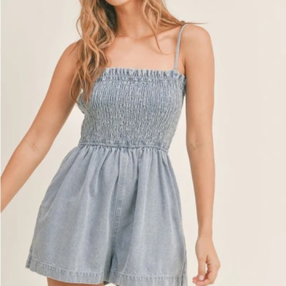 Stylish Blue Denim Romper